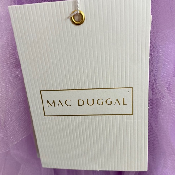 NEW Mac Duggal Lilac Ruffle Tiered Maxi Dress with Criss Cross Open Back NWT 4 - Picture 10 of 14